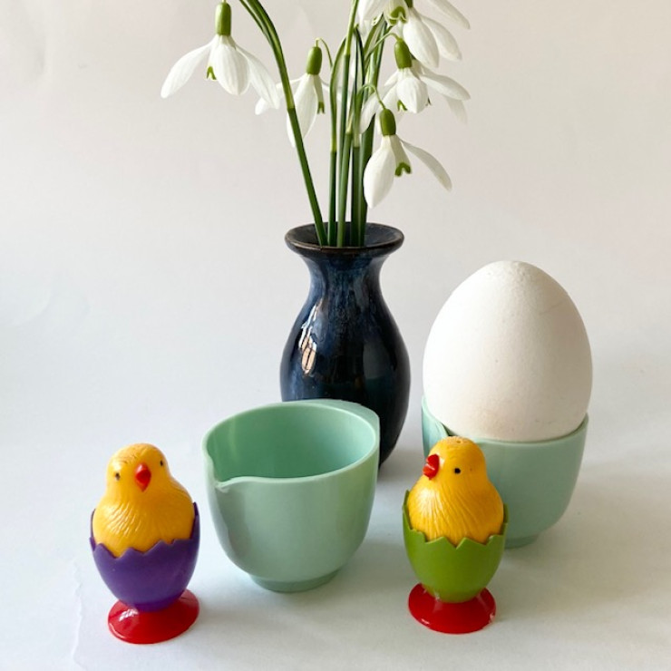 Mintgrønne æggebægere - mini Margrethe skåle 