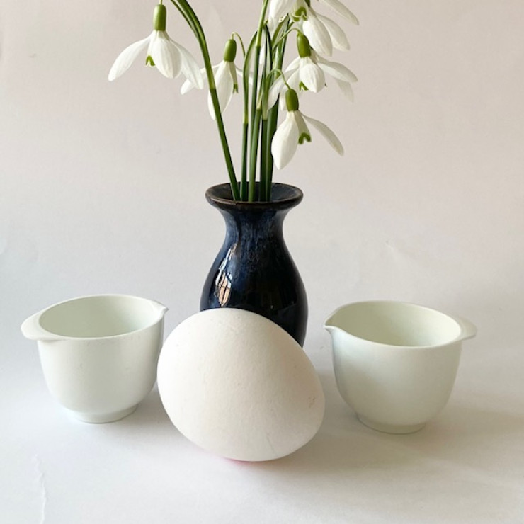 Æggebægere - hvide Margrethe skåle