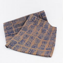 Batiktørklæde - brunt/blåt